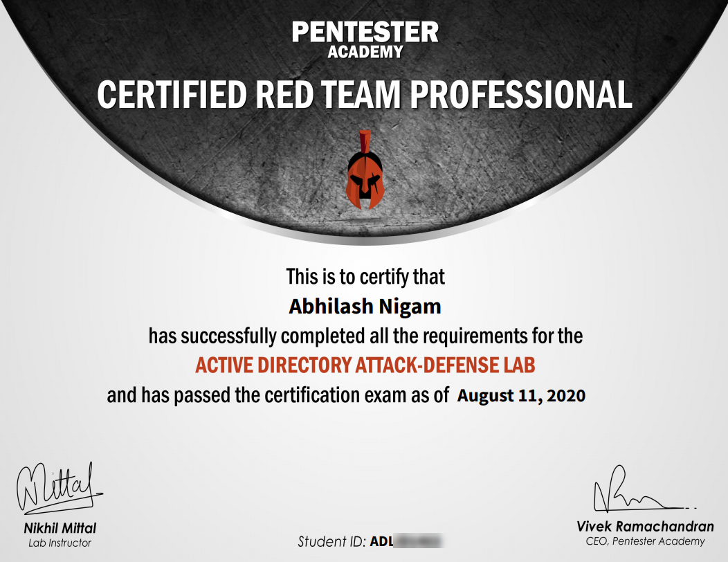 Certified Red Team Professional badge